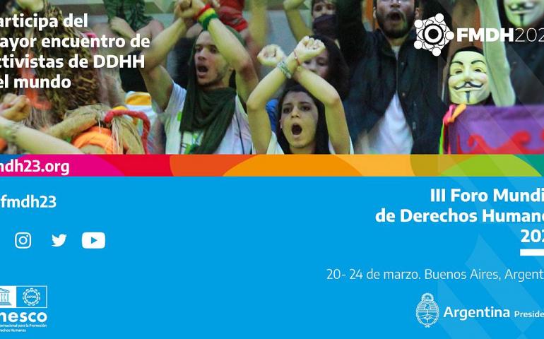 La imagen muestra el flyer oficial del FMDH23