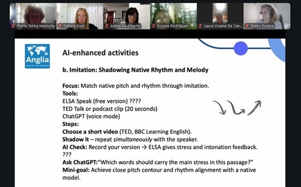 La imagen muestra una captura de pantalla de la reunión